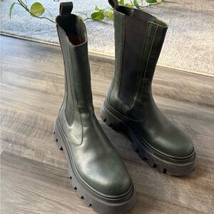 ALOHAS Dark Green Combat Boots